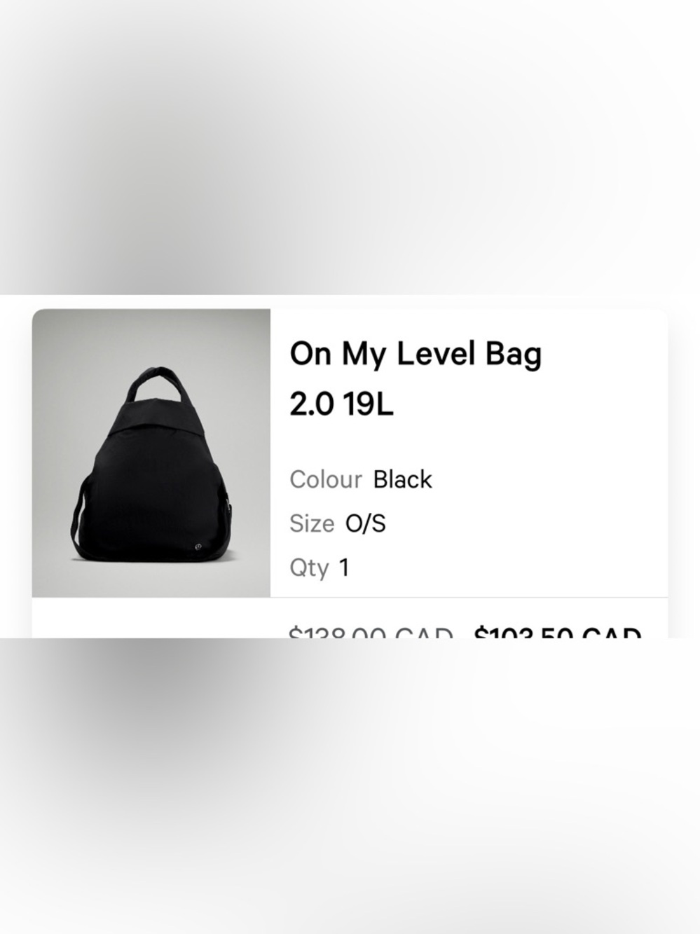 Lululemon On My Level bag